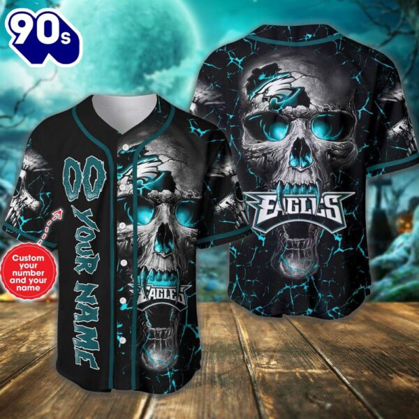 Custom Number And Name Philadelphia Eagles NFL Baseball Jersey