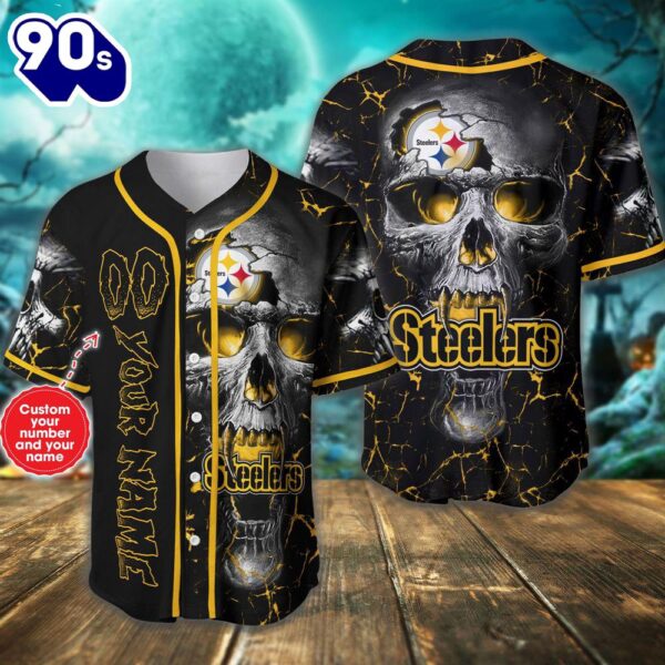 Custom Number And Name Pittsburgh Steelers NFL Baseball Jersey