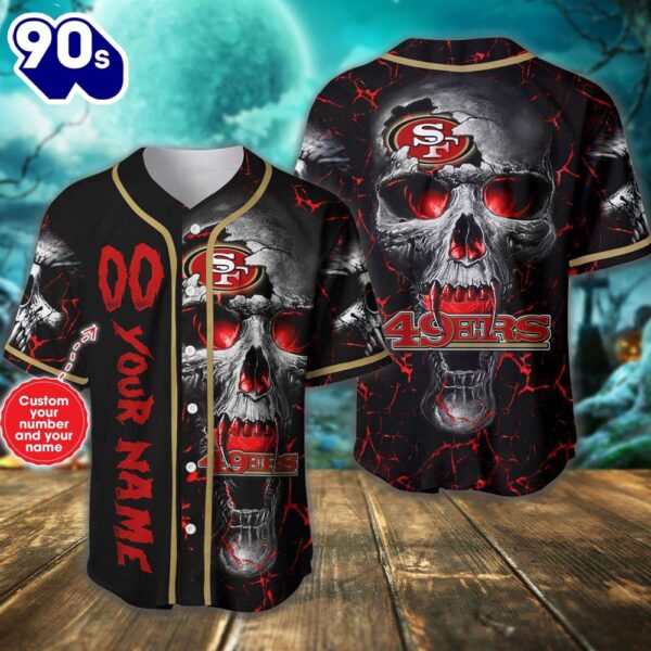 Custom Number And Name San Francisco 49ers NFL Baseball Jersey