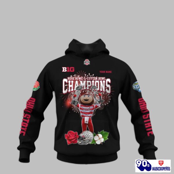 Custom Ohio State Rose Bow and Cotton Bowl Champions Hoodie