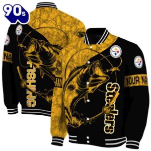 Custom Pittsburgh Steelers Fishing Rod Black Jacket