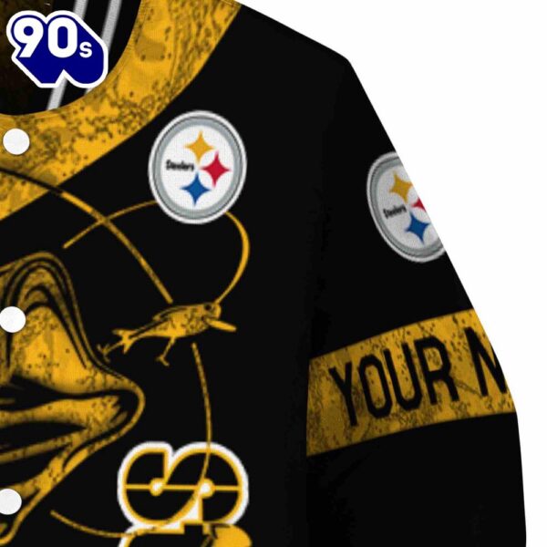 Custom Pittsburgh Steelers Fishing Rod Black Jacket