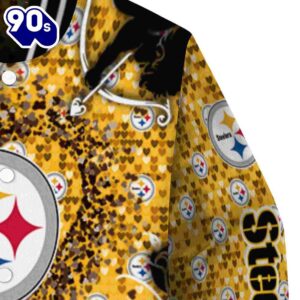 Custom Pittsburgh Steelers Heart Explosion Gold Jacket