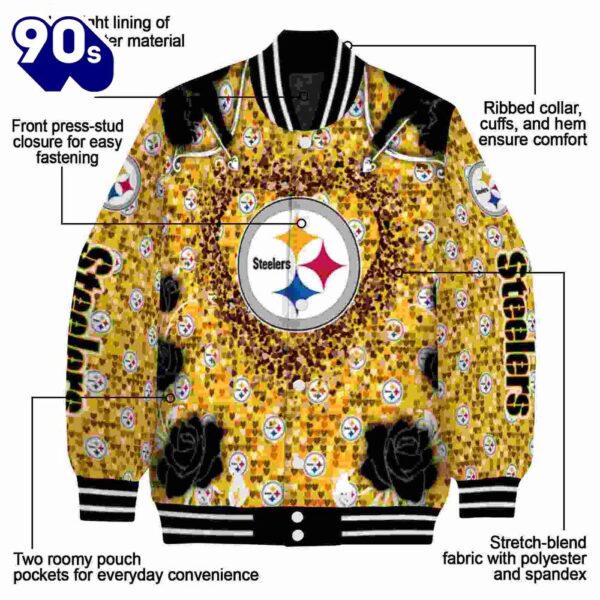 Custom Pittsburgh Steelers Heart Explosion Gold Jacket