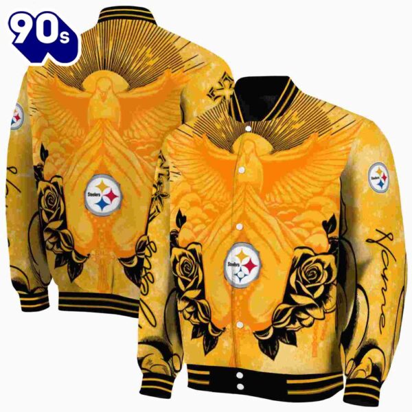 Custom Pittsburgh Steelers Praying Hands Gold Jacket