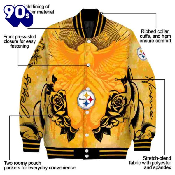 Custom Pittsburgh Steelers Praying Hands Gold Jacket