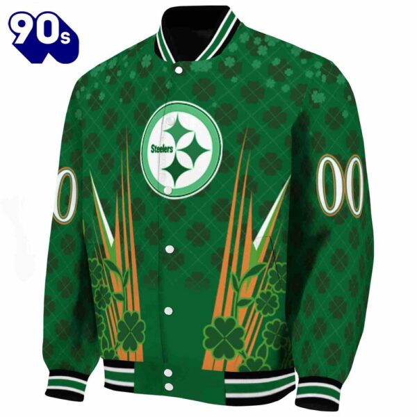 Custom Pittsburgh Steelers Shamrock Pattern Green Jacket