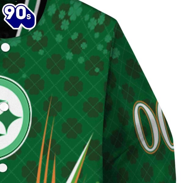 Custom Pittsburgh Steelers Shamrock Pattern Green Jacket