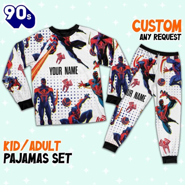 Custom Spiderman 2099 Colorful Pajamas – Movie Cartoon Holiday Pajamas