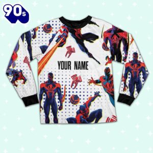 Custom Spiderman 2099 Colorful Pajamas - Movie Cartoon Holiday Pajamas