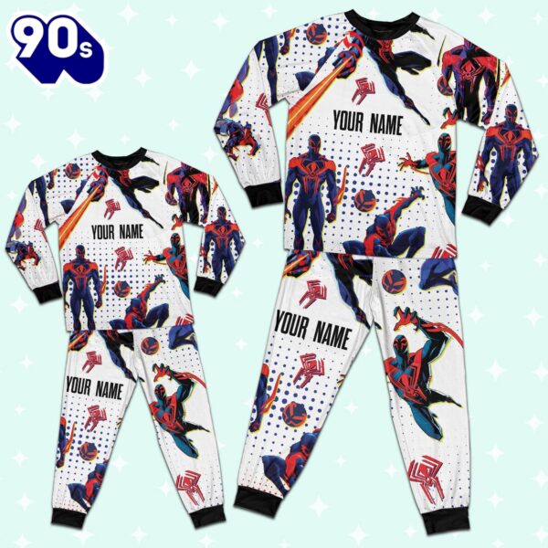 Custom Spiderman 2099 Colorful Pajamas – Movie Cartoon Holiday Pajamas