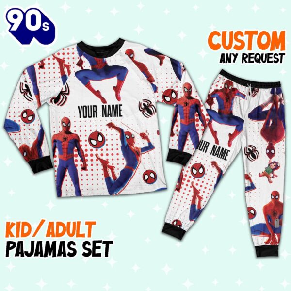 Custom Spiderman Peter B Parker Colorful Pajamas – Family Disneyland Matching Pajamas Set