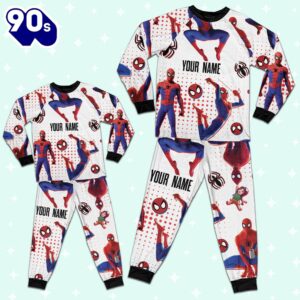 Custom Spiderman Peter B Parker Colorful Pajamas - Family Disneyland Matching Pajamas Set