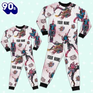 Custom Spiderman Spiderpunk Colorful Pajamas - Family Disneyland Matching Pajamas Set