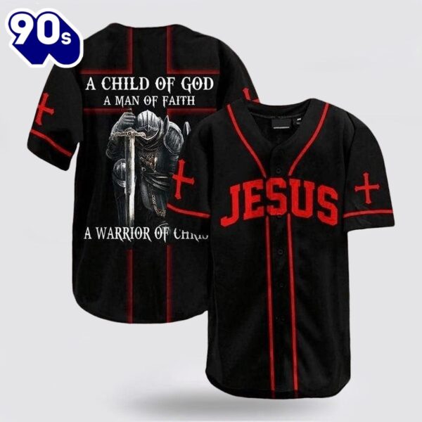 Custom Sports Baseball Jersey A Child of God A Man of Faith Jesus Personalized Name Baseball Jersey  Gift Christmas