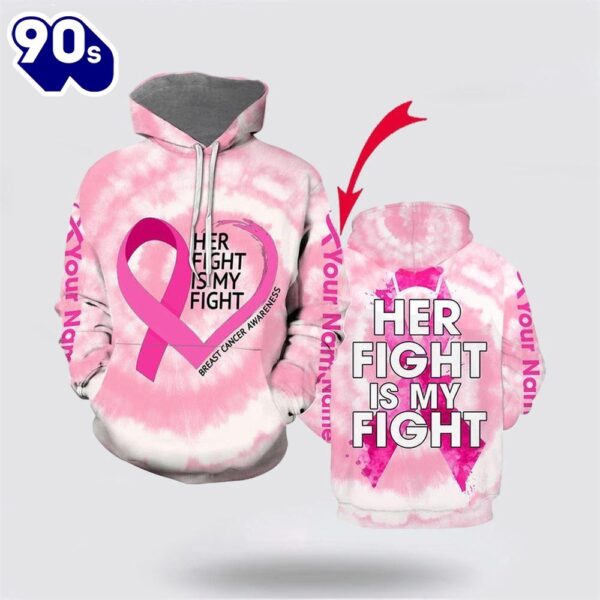 Custom Tie Dye Breast Cancer Awareness All Over Print Hoodie