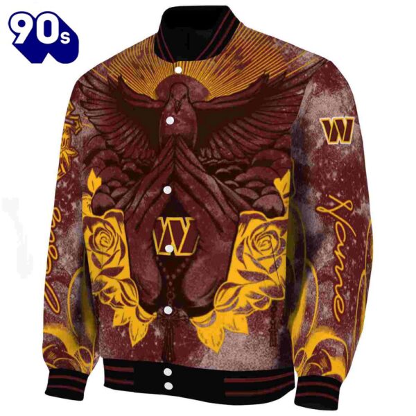 Custom Washington Commanders Praying Hands Burgundy Jacket