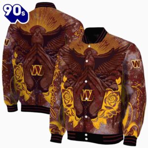 Custom Washington Commanders Praying Hands Burgundy Jacket