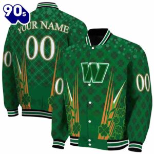 Custom Washington Commanders Shamrock Pattern Green Jacket