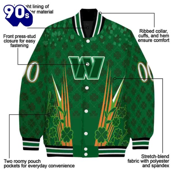 Custom Washington Commanders Shamrock Pattern Green Jacket