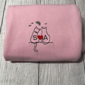 Customizable Embroidered Cats Crewneck Gift…