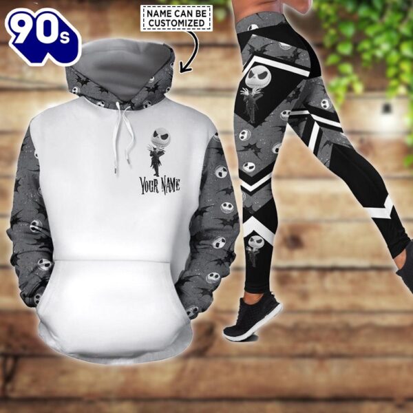 Customizable Hoodie And Patterned Jack Skellington Leggings Set