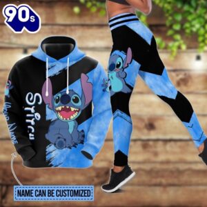 Customizable Stitch Pattern Hoodie And Leggings Set