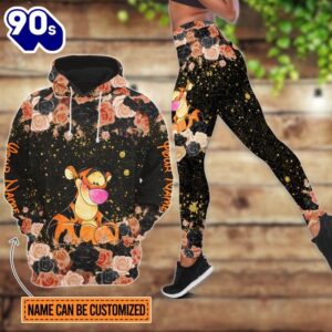 Customizable Tigger Rose Glitter Hoodie…