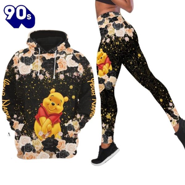 Customizable Winnie The Pooh Glitter Hoodie And Leggings Set