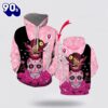 Customized Breast Cancer Rose Skull Angel All Over Print Hoodie