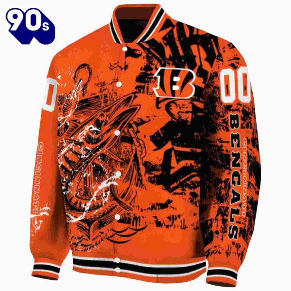 Customized Cincinnati Bengals Fishing Art Orange Jacket