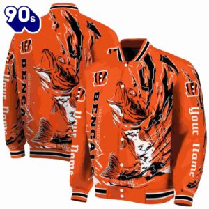 Customized Cincinnati Bengals Fishing Passion Orange White Jacket