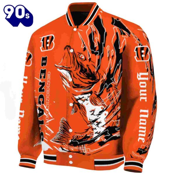 Customized Cincinnati Bengals Fishing Passion Orange White Jacket