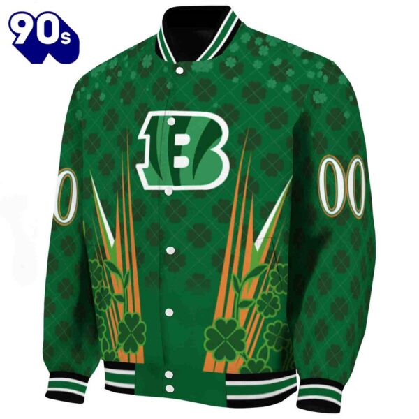 Customized Cincinnati Bengals Shamrock Pattern Green Jacket