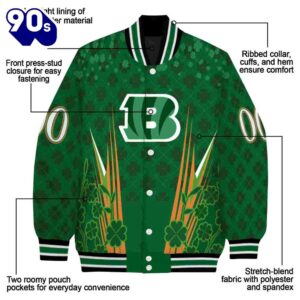 Customized Cincinnati Bengals Shamrock Pattern Green Jacket