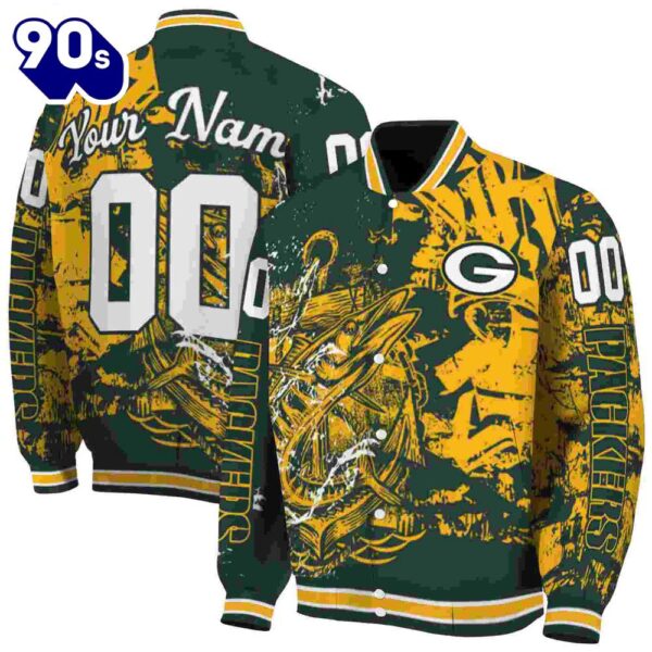 Customized Green Bay Packers Fishing Art Green Jacket