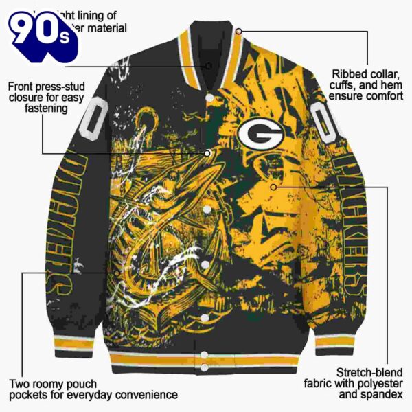 Customized Green Bay Packers Fishing Art Green Jacket