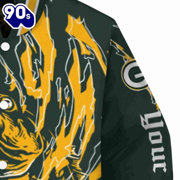 Customized Green Bay Packers Fishing Passion Green White Jacket