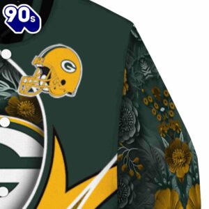 Customized Green Bay Packers Floral Print Green Jacket