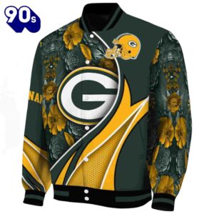 Customized Green Bay Packers Floral Print Green Jacket