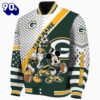 Customized Green Bay Packers Mickey Donald Goofy Green White Jacket