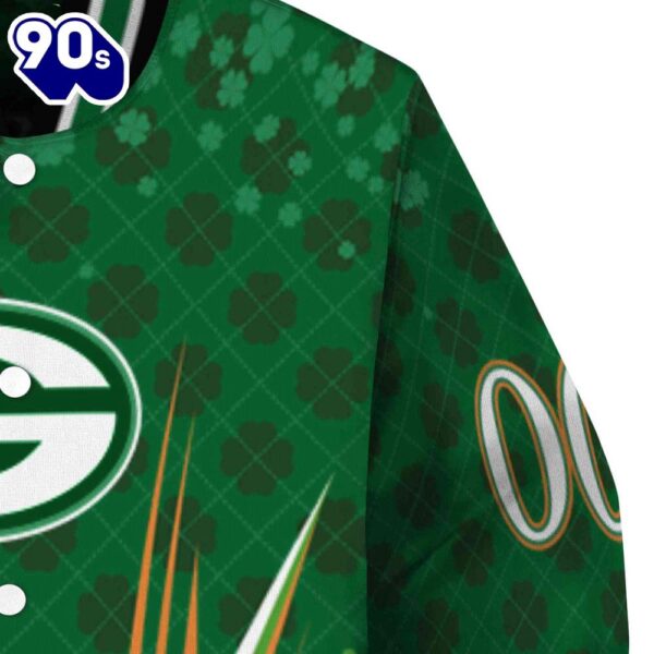 Customized Green Bay Packers Shamrock Pattern Green Jacket