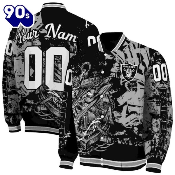 Customized Las Vegas Raiders Fishing Art Black Jacket