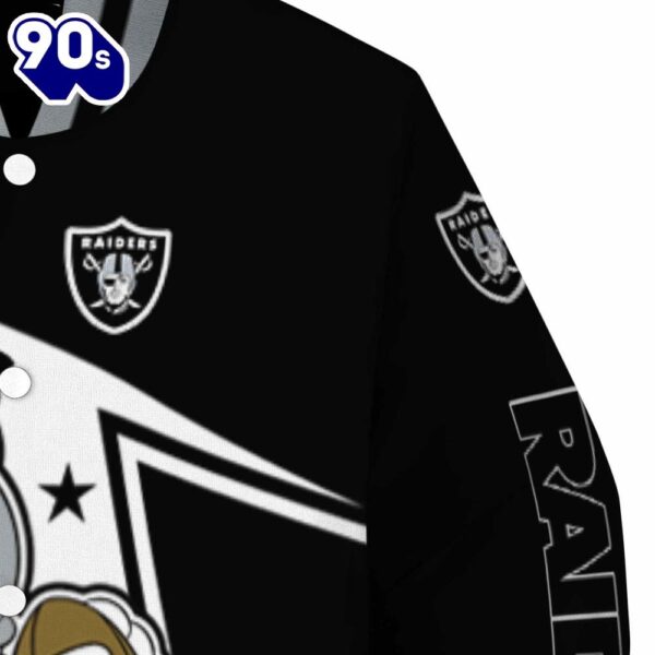 Customized Las Vegas Raiders Mickey Football Black White Jacket