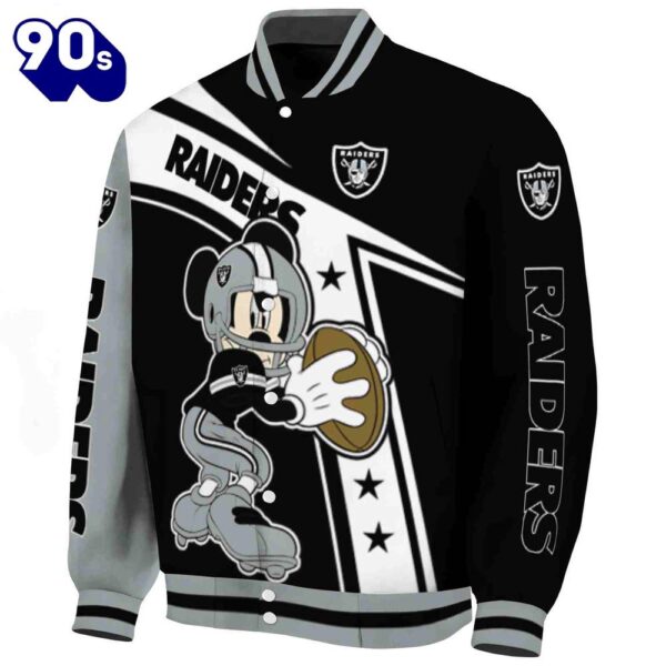 Customized Las Vegas Raiders Mickey Football Black White Jacket