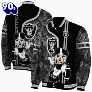 Customized Las Vegas Raiders Rose Mickey Black Jacket