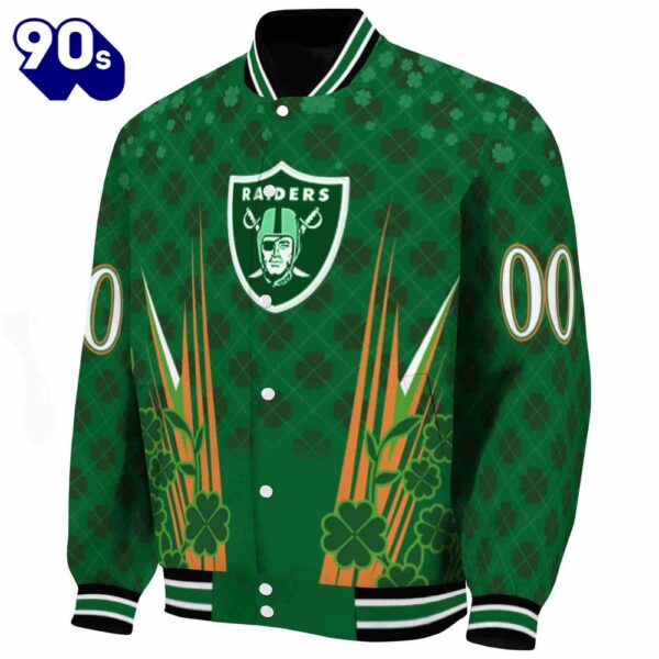 Customized Las Vegas Raiders Shamrock Pattern Green Jacket