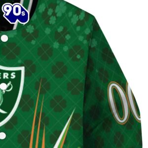 Customized Las Vegas Raiders Shamrock Pattern Green Jacket