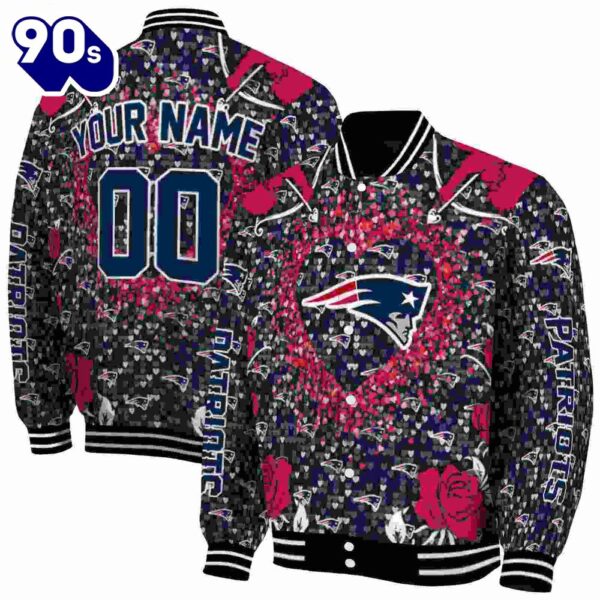 Customized New England Patriots Heart Explosion Blue Jacket