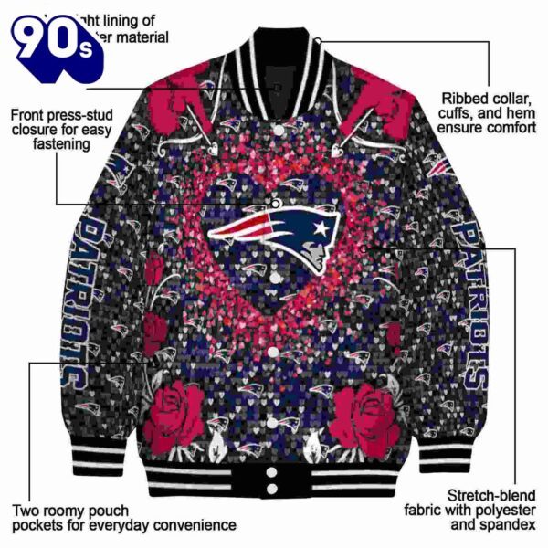 Customized New England Patriots Heart Explosion Blue Jacket